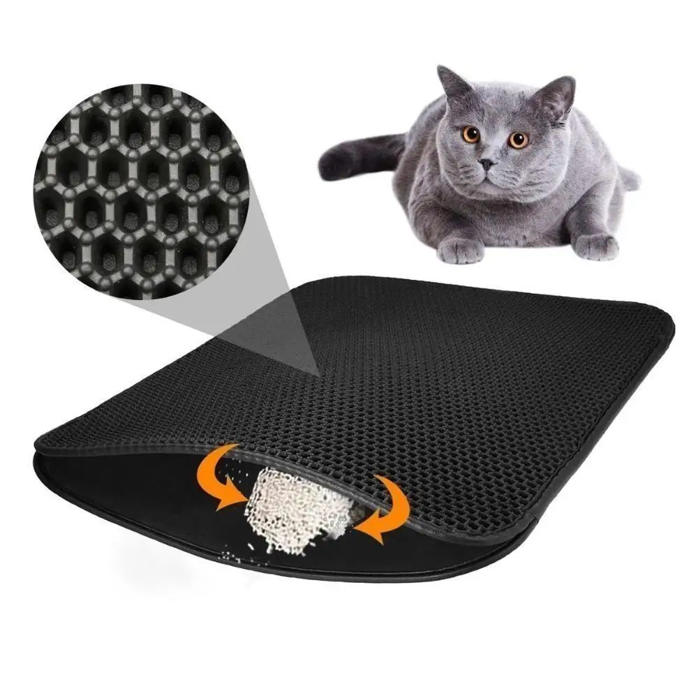 Elekli Kedi Tuvalet Önü Kedi Paspası Siyah