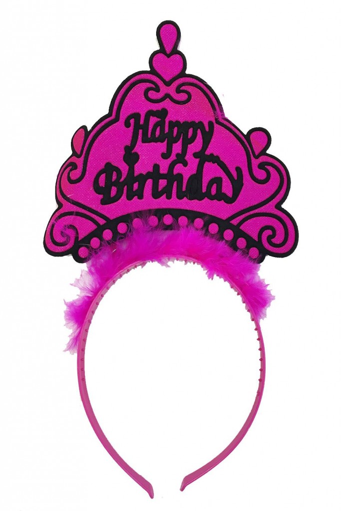 Happy Birthday Neon Fuşya Renk Doğum Günü Tacı 24X15 Cm