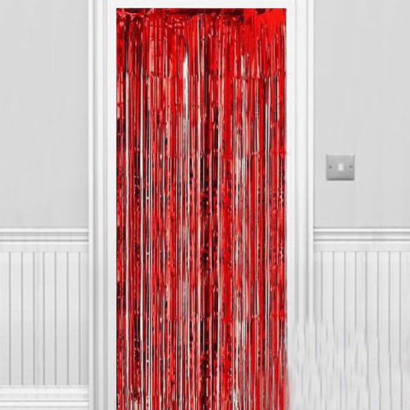 Işıltılı Duvar Ve Kapı Perdesi Kırmızı 90X200 Cm