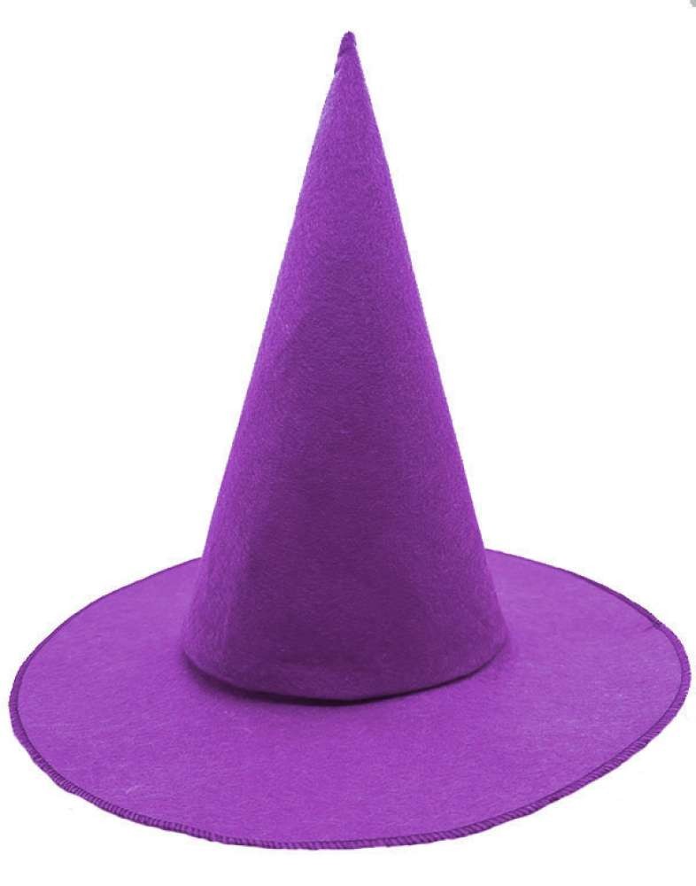 Mor Renk Keçe Cadı Şapkası Yetişkin Çocuk Uyumlu 35X38 Cm