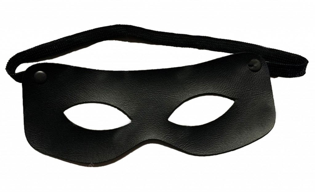 Siyah Renk Vinleks Deri Malzemeden İmal Zorro Maskesi Hırsız Maskesi 7X16 Cm