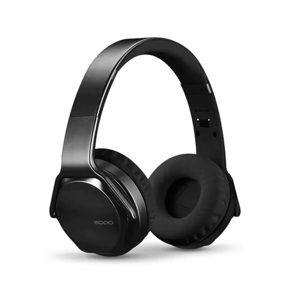 Sodo Mh3 Katlanabilir Kulak Üstü Fm Radio/Mp3/Tf Kart Bluetooth Kulaklık Siyah