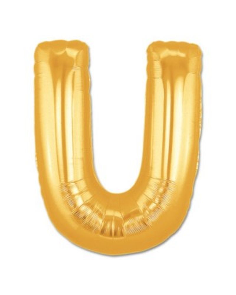U Harf Folyo Balon Altın Renk  40 Inç