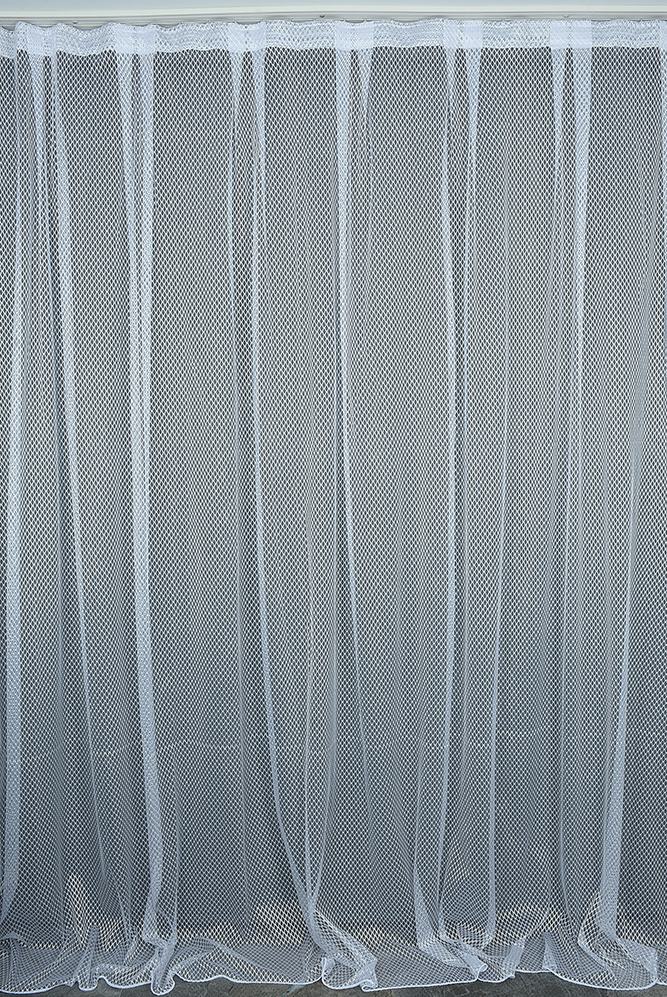 Baklava Modeli̇ Beyaz Renk Tek Kanat Hazır Dikilmiş Pileli Fon Perde 300*260 Cm