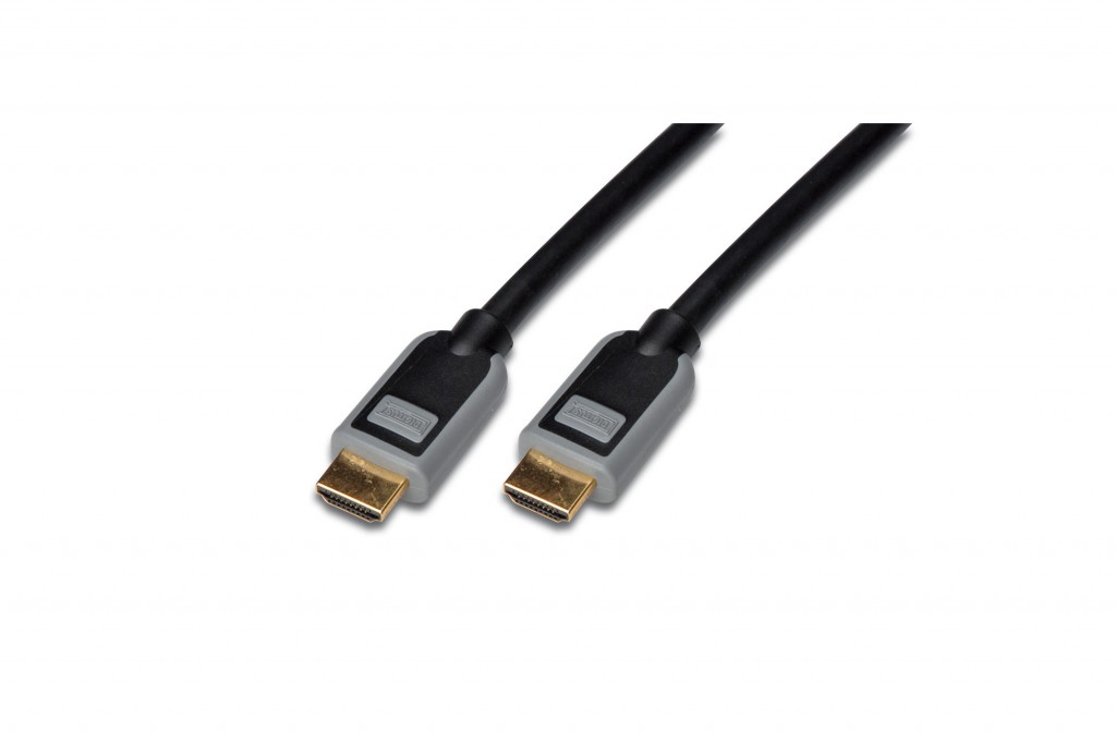 Digitus Hdmi High Speed Ethernet Bağlantı Kablosu (Hdmi 1.3), 1080P, Tip A Erkek - Tip A Erkek, 5 Metre, Cu, Awg30, 2X Zırhlı, Ul, Altın Kaplama, Siyah/Gri Renk