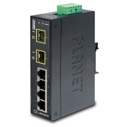 Endüstriyel Tip Yönetilemeyen Ethernet Switch (Industrial Unmanaged Ethernet Switch)&Lt;Br&Gt;4-Port 10/100Base-Tx&Lt;Br&Gt;2-Port 100Base-Fx Sfp Yuva&Lt;Br&Gt;Ip30, -40~75 Derece C