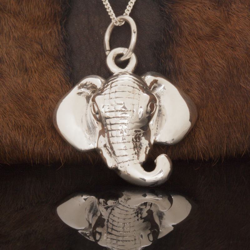 Fil Kafası Model Gümüş Kolye