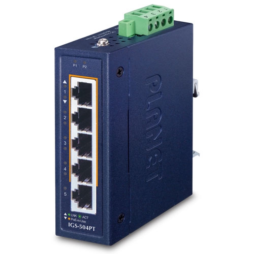Kompakt Endüstriyel Ethernet Switch (Compact Industrial Ethernet Switch)&Lt;Br&Gt;4-Port 10/100/1000T 802.3At Poe +&Lt;Br&Gt;1-Port 10/100/1000T&Lt;Br&Gt;-40~75 Derece C