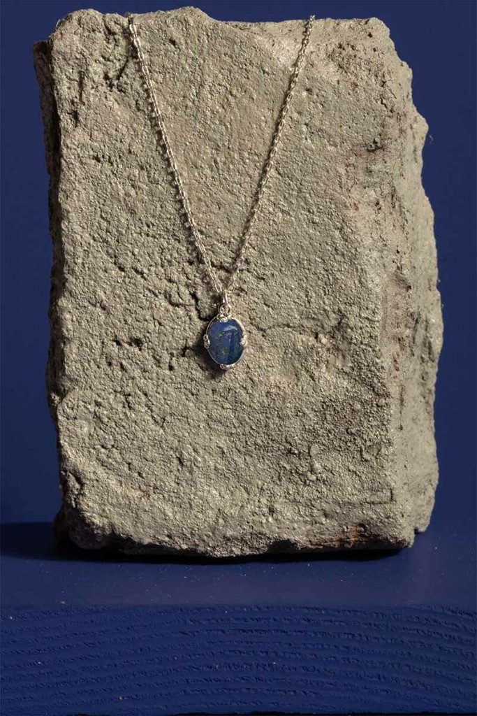 Lapis Lazuli Taşlı Minimal Gümüş Kadın Kolye