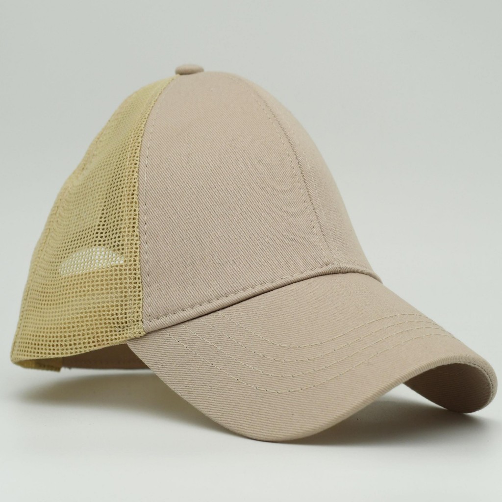 Unisex Ayarlanabilir Bej Fileli Spor Basic Şapka