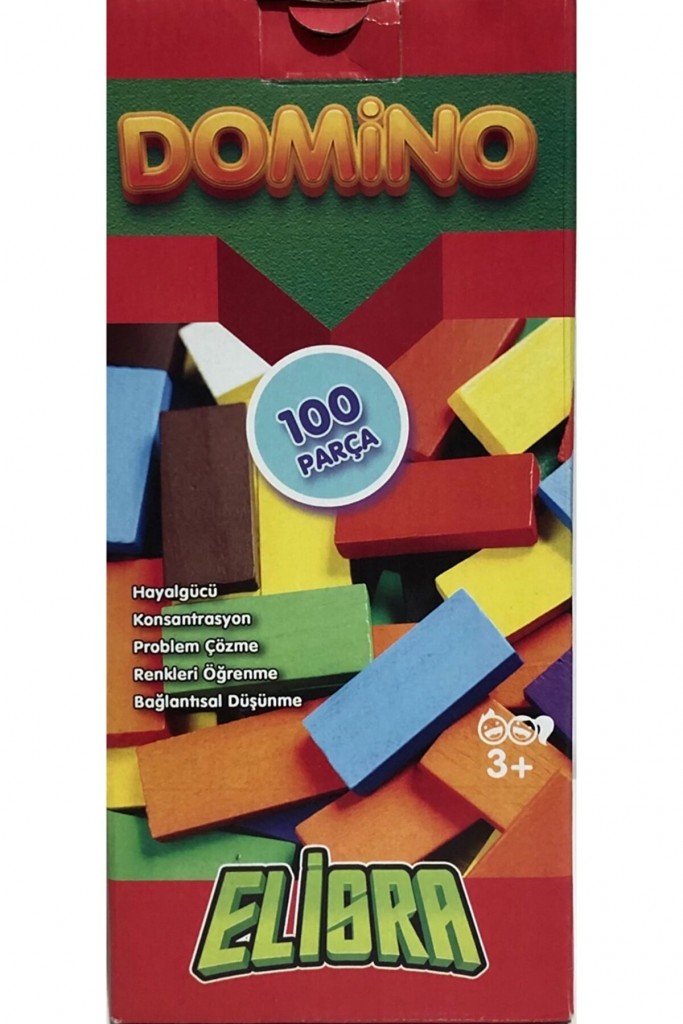 Eğitici Oyun Domino 100 Parça Ahşap 