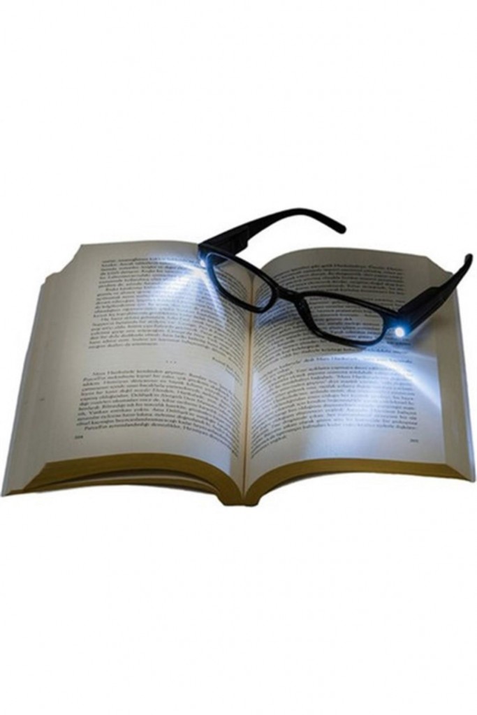 Kitap Gözlüğü Okuma Led Işıklı 2 Led Gözlük Okuma Pilli Gözlük