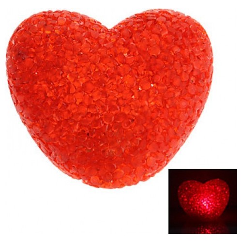 Sevgiliye Led Işıklı Slikon Kırmızı Kalp