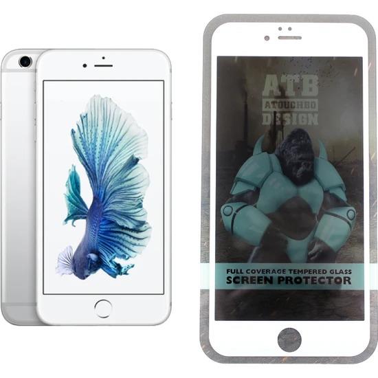 Atb Design Iphone 6 Plus 7D Temperli Kavisli Kırılmaz Ekran Koruyucu Beyaz New0005