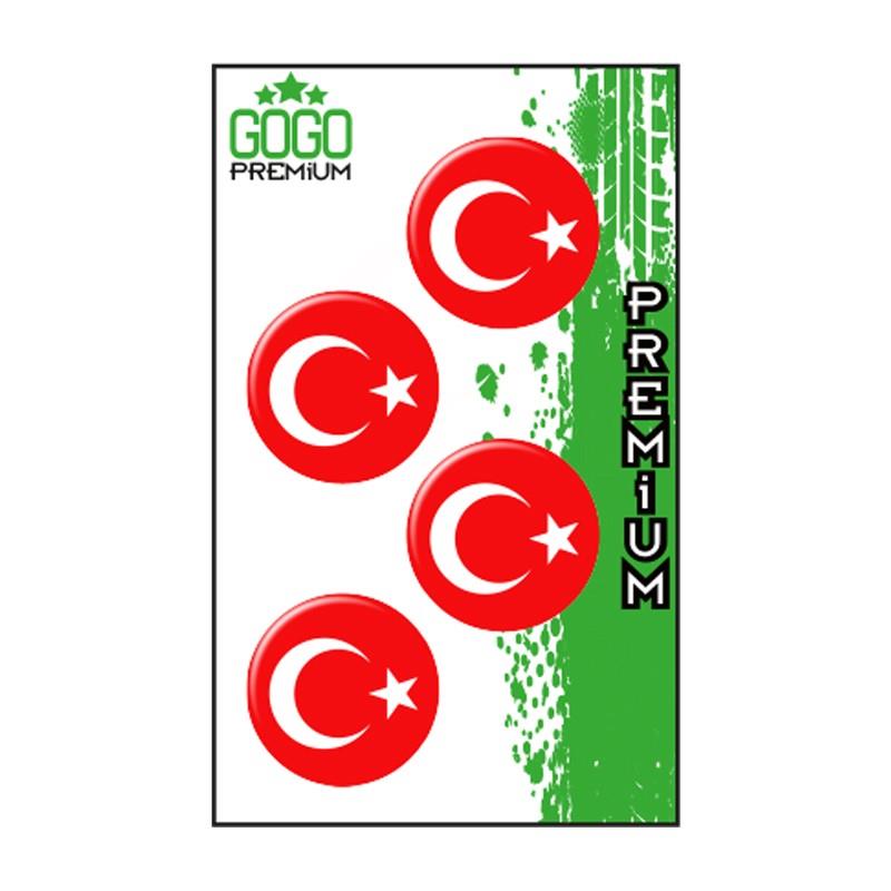 Türk Bayrağı 2 (3X3 Cm) Dörtlü Damla Etiket