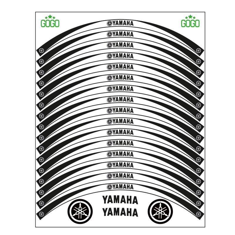 Siyah Beyaz Yamaha Uyumlu Reflektörlü Jant Şeridi