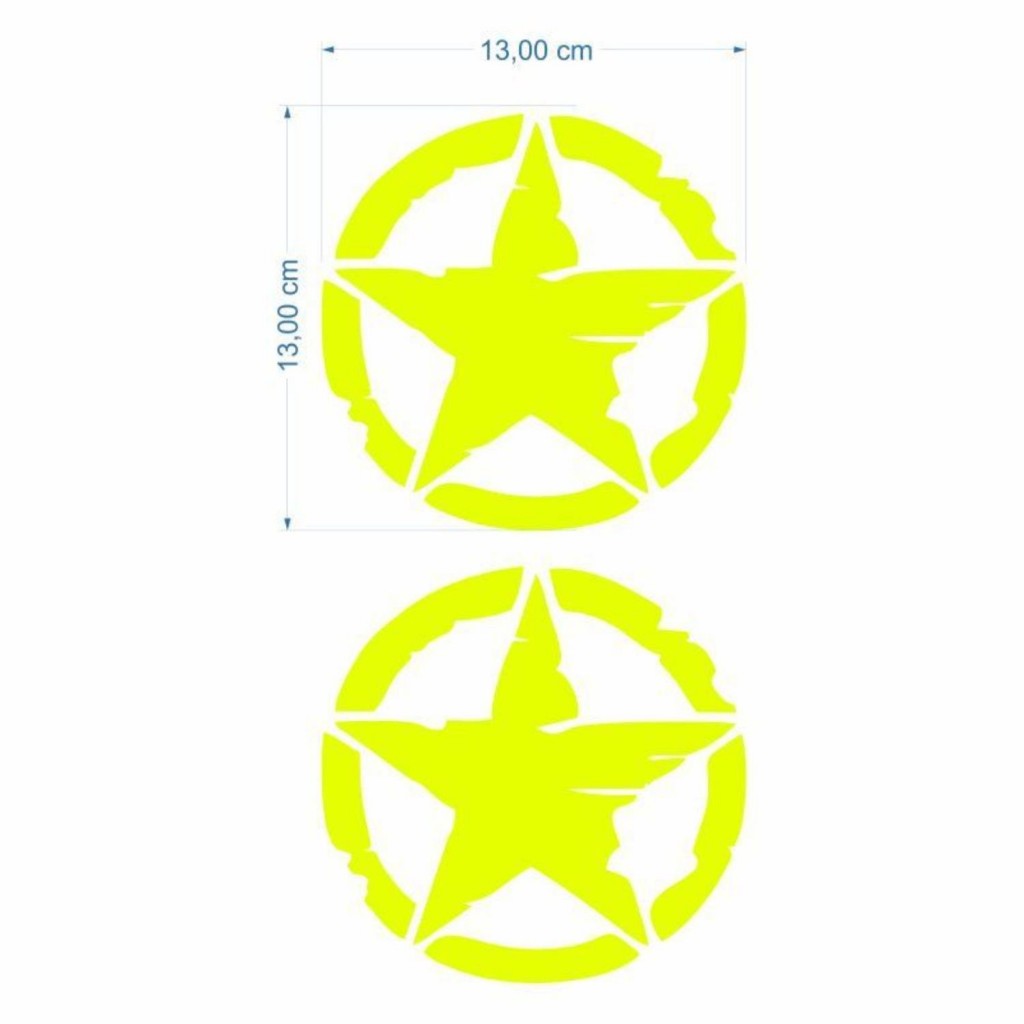 Skm Army Yıldız 13 X 13 Cm Flo Sarı Sticker 2 Li