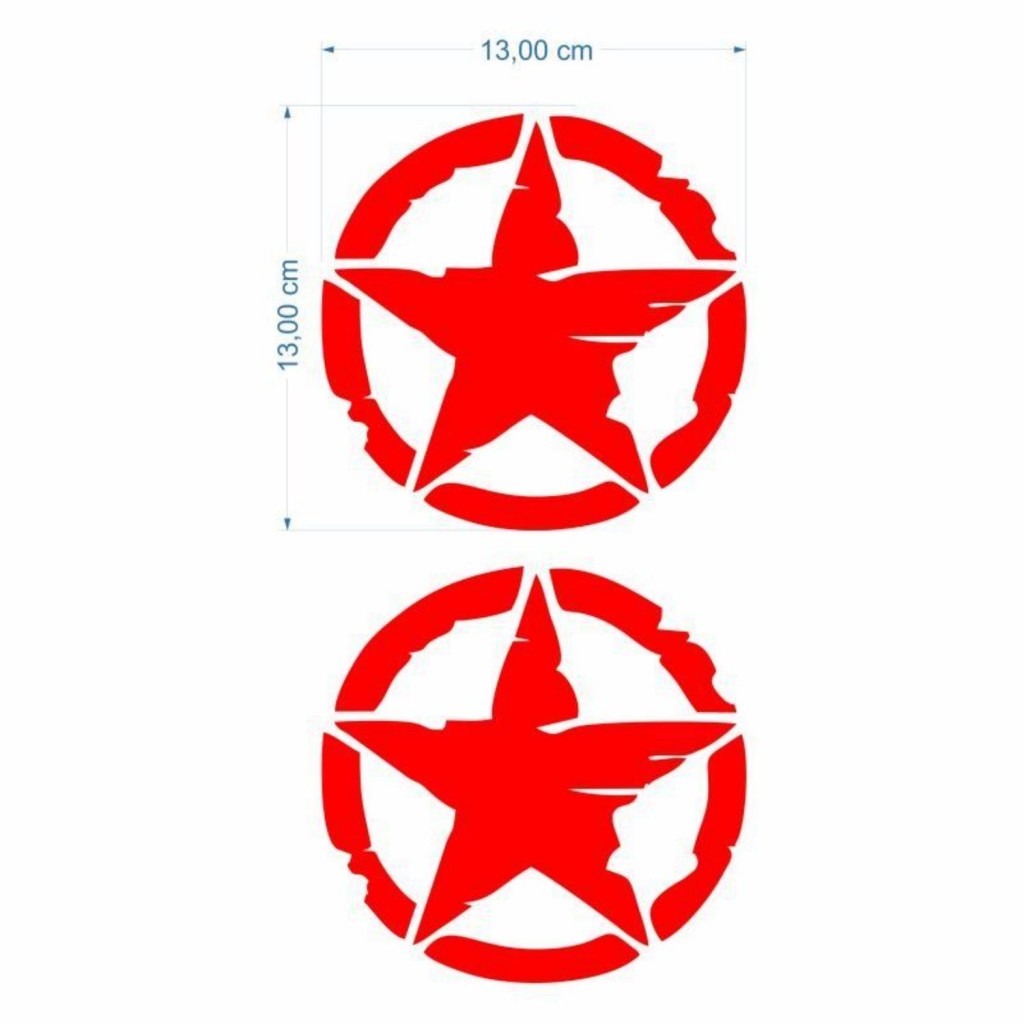 Skm Army Yıldız 13 X 13 Cm Kırmızı Sticker 2 Li