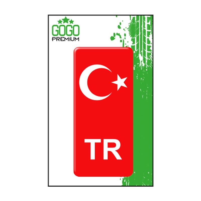 Türk Bayrağı 4 (4X9 Cm) Tekli Damla Etiket