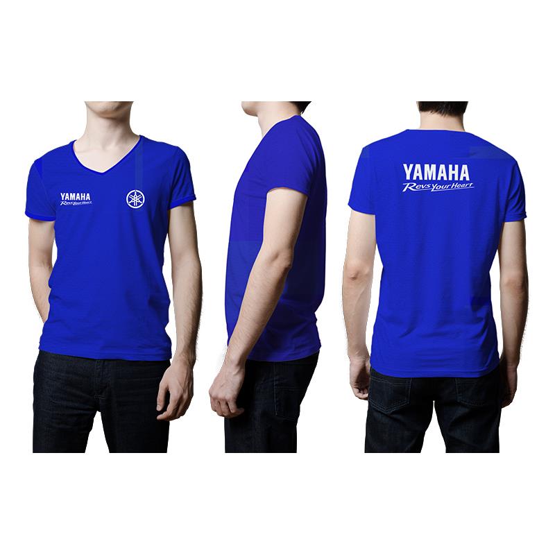 Yamaha Mavi Desenli T-Shirt