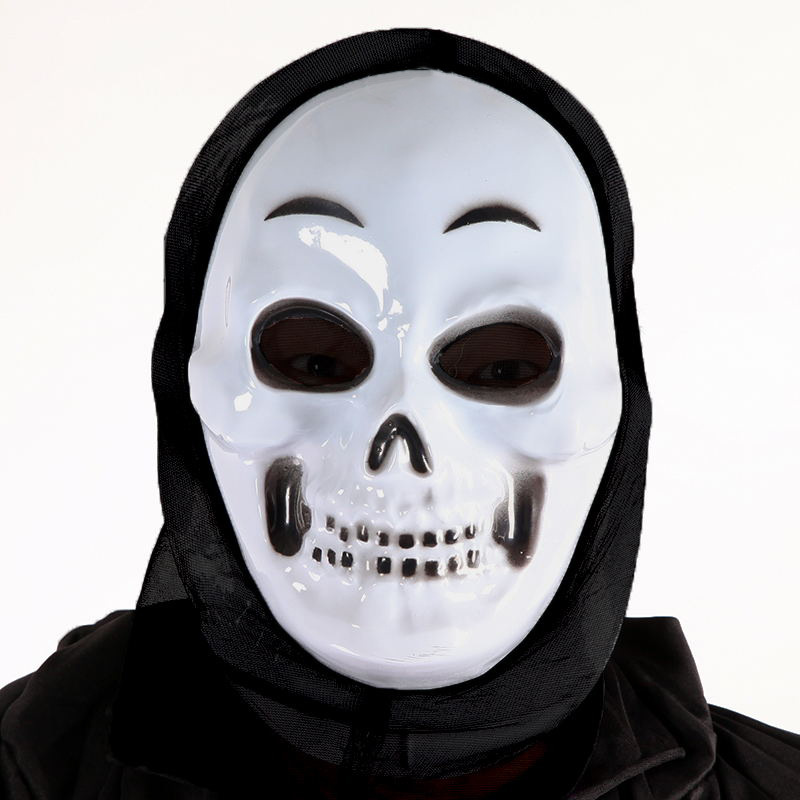 Parti Aksesuar Plastik Kuru Kafa Maskesi - Kapişonlu İskelet Maskesi 27X20 Cm