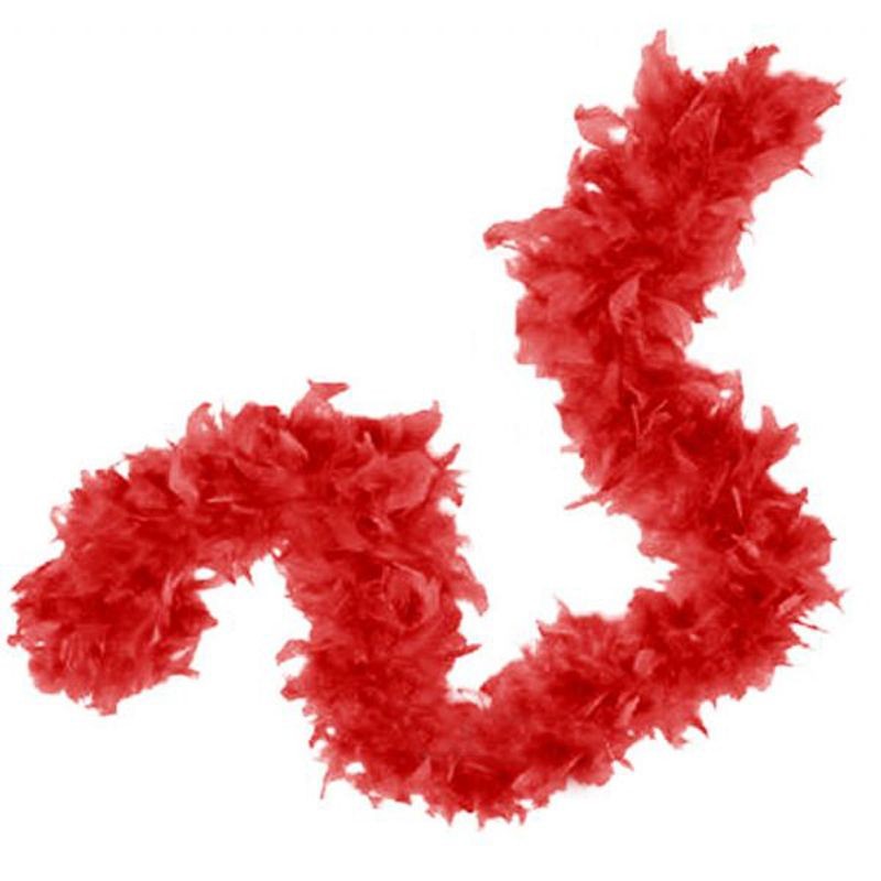 Parti Kırmızı Renk Kabarık Tüylü Otriş Boa Dekorasyon Tüy 180 Cm
