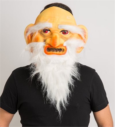 Parti Uzun Ak Sakallı Gulyabani Halloween Maskesi Küçük Boy