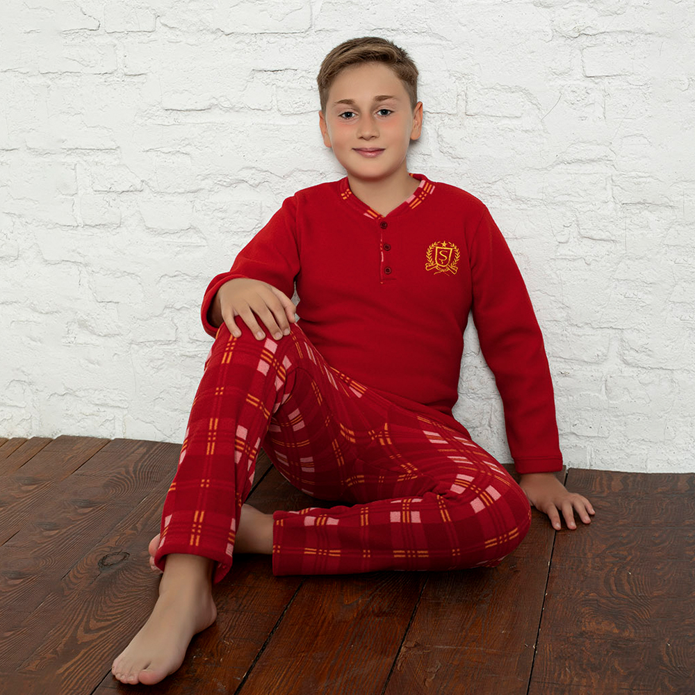 Nisanca Kışlık Erkek Çocuk Polar Pijama Takımı- Sıcak Tutan Welsoft Kumaş