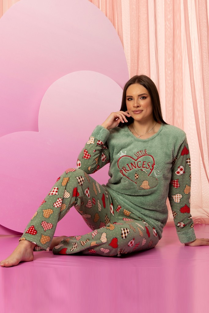 Nisanca Kışlık Kadın Polar Pijama Takımı - Yılbaşı Pijaması
