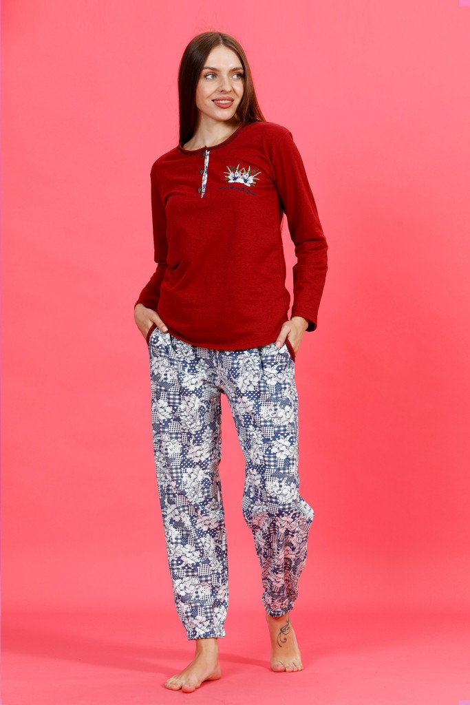 Nisanca Mevsimlik Uzun Kollu Kadın Pijama Takımı- Genç Anne Serisi