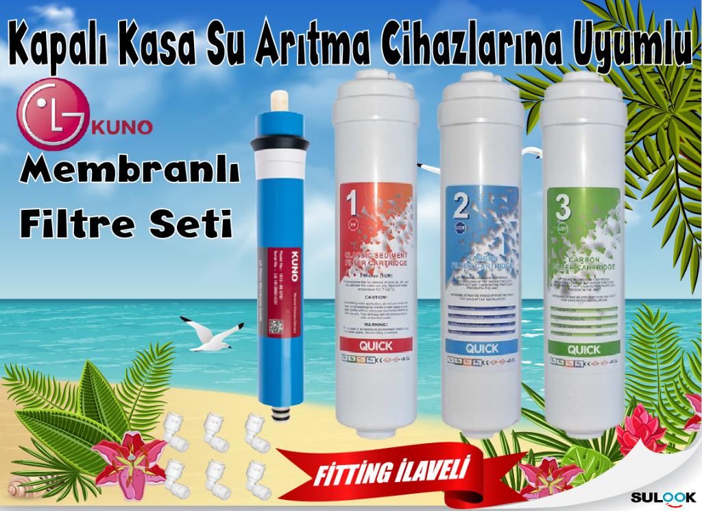 Su Arıtma Filtre Seti Inline Set Lg Kuno Membran (En İyi Fiyatlı Set)*