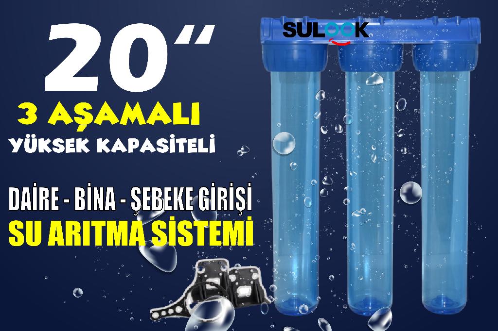 Sulook 20 Inç Bina-Daire-Şebeke Girişi Su Arıtma Boş Filtre Kabı