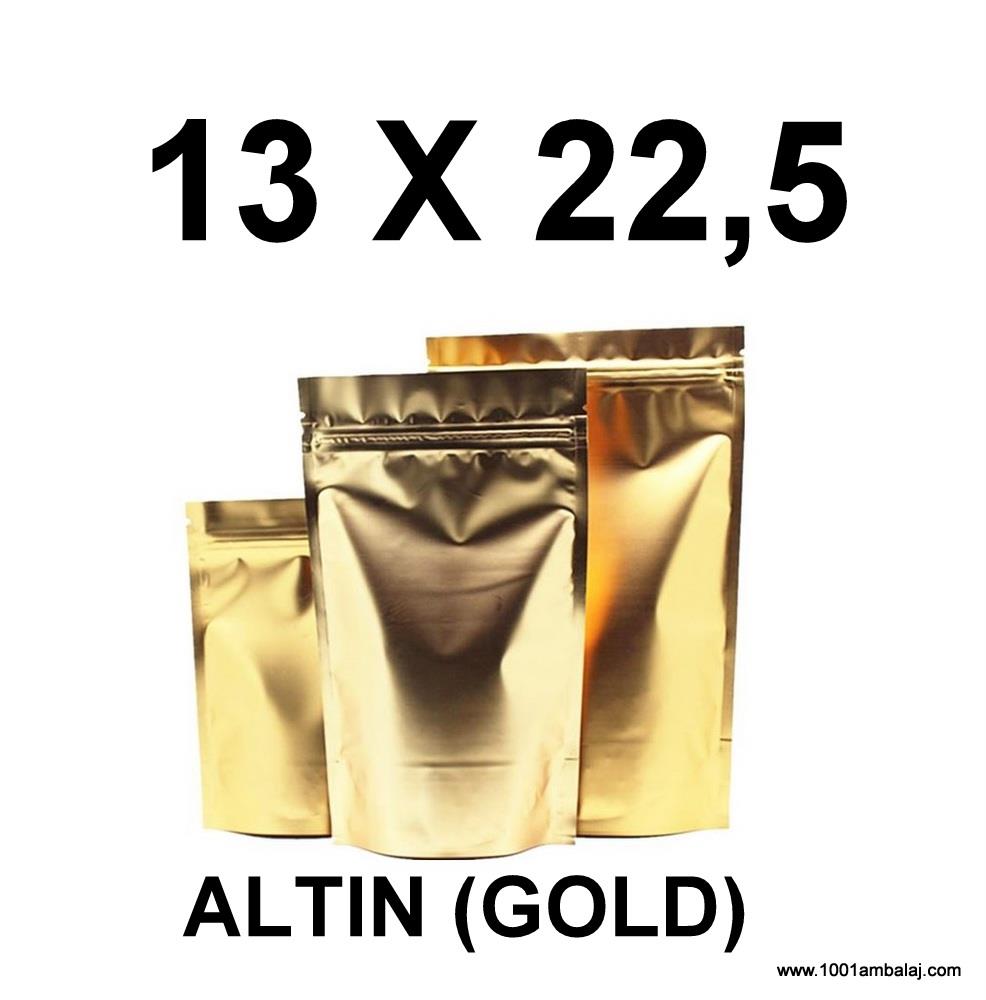 13X22,5 Cm Gold Renk Doypack Torba /22/