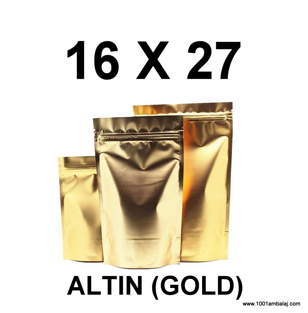 16X27 Cm Gold Renk Doypack Torba /23/