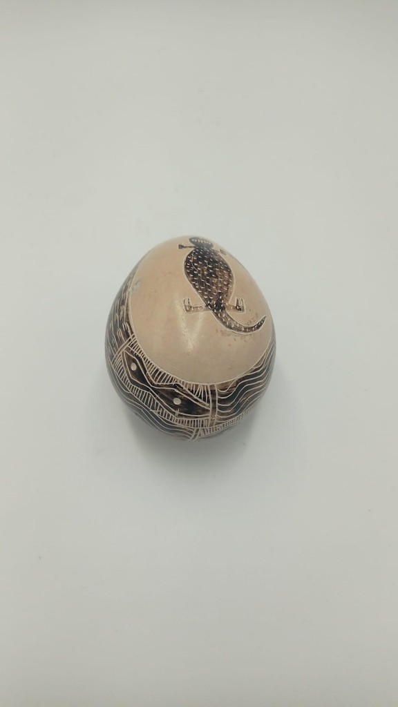 El Boyama Afri̇ka Kum Taşi Dekorati̇f Yumurta Ölçü 5,5X5,5X7,5 Cm