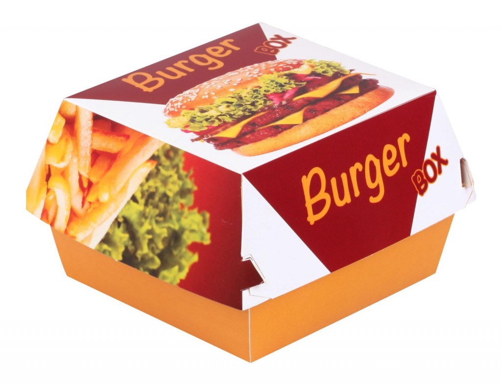Hamburger Kutusu Fast Food Resmi̇ Baskili Küçük Boy 100 Adet