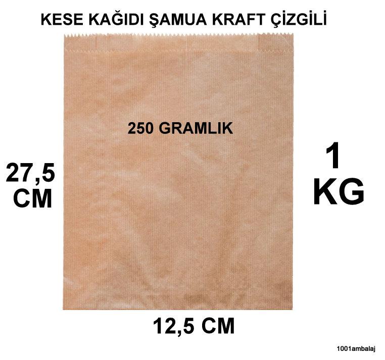 Kese Kağidi Çi̇zgi̇li̇ Şamua Kraft 250 Gramlik 12,5X27,5 Cm 1 Ki̇lo