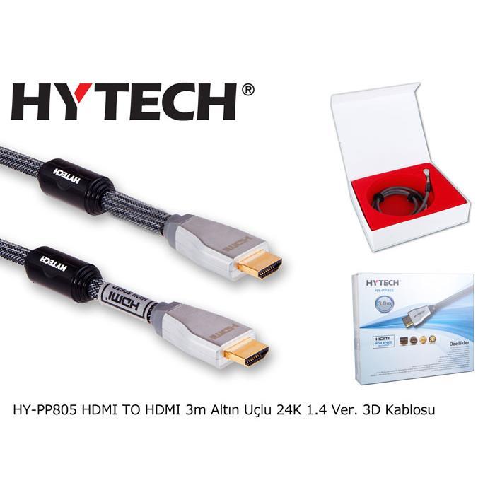 Hytech Hy-Pp805 Hdmı To Hdmı 3M Altın Uçlu 24K 1.4 Versiyon 3D Kablosu 120Hz