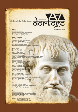 Dörtöğe Felsefe Ve Bilim Tarihi Yazıları Hakemli Dergi Yıl:5 Sayı:10