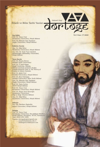 Dörtöğe Felsefe Ve Bilim Tarihi Yazıları Hakemli Dergi Yıl:9 Sayı:17