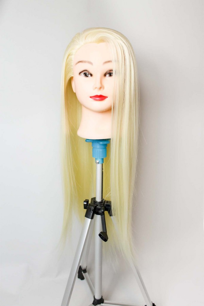 Prodiva Kuaför Eğitim Mankeni Çalışma Saçı 70 Cm - Kuaför Eğitim Puppeti - Fiber Sentetik - Platin