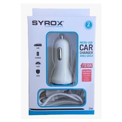 Syrox Micro Usb Oto Şarj Aleti 2.0A Syx-C44