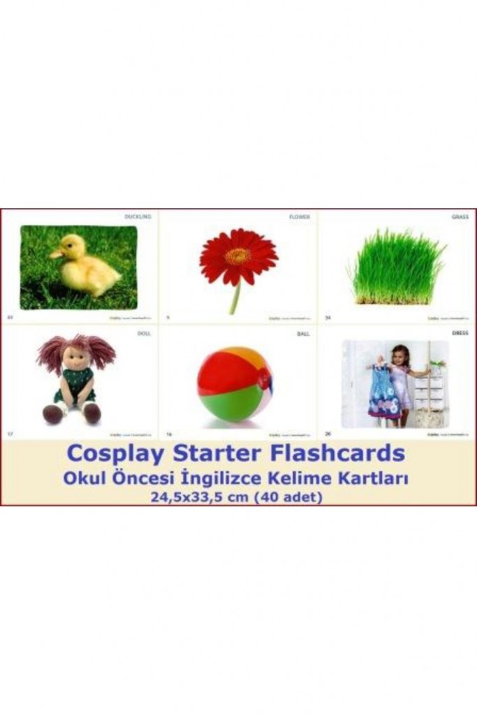 Cosplay Starter Flashcards - Okul Öncesi Ingilizce Kelime Kartları (40 Adet) (24,5X33,5)