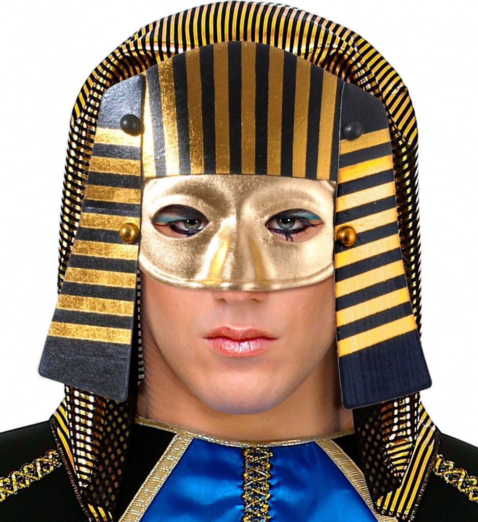 Mısırlı Maskesi Lastik Aparatlı Firavun Maskesi 21X23 Cm