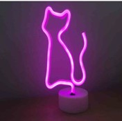 Neon Işıklı Kedi Lamba Usb+Pil Dekoratif Aydınlatma