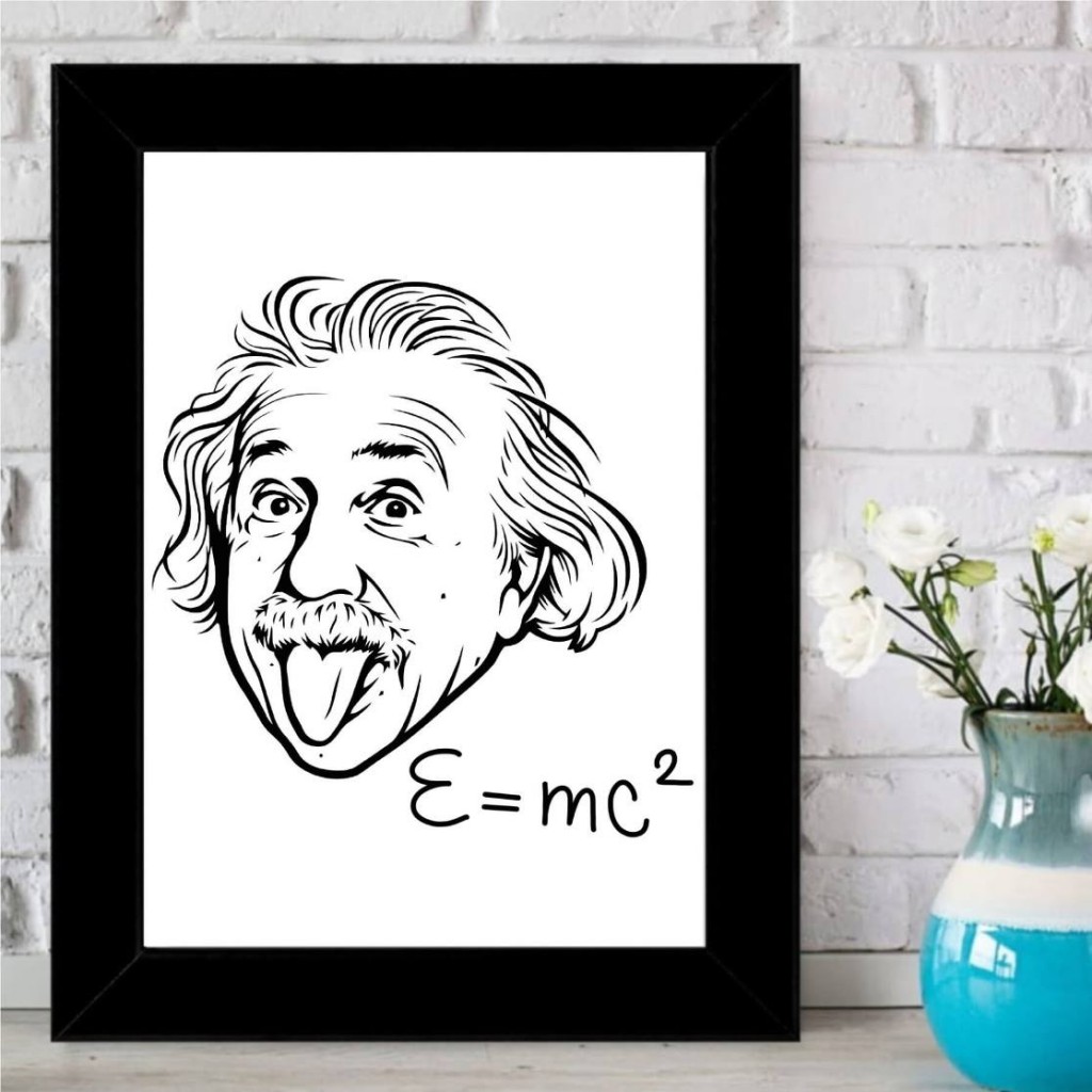 Albert Einstein Tasarımlı İsim Yazılı Çerçeve -15