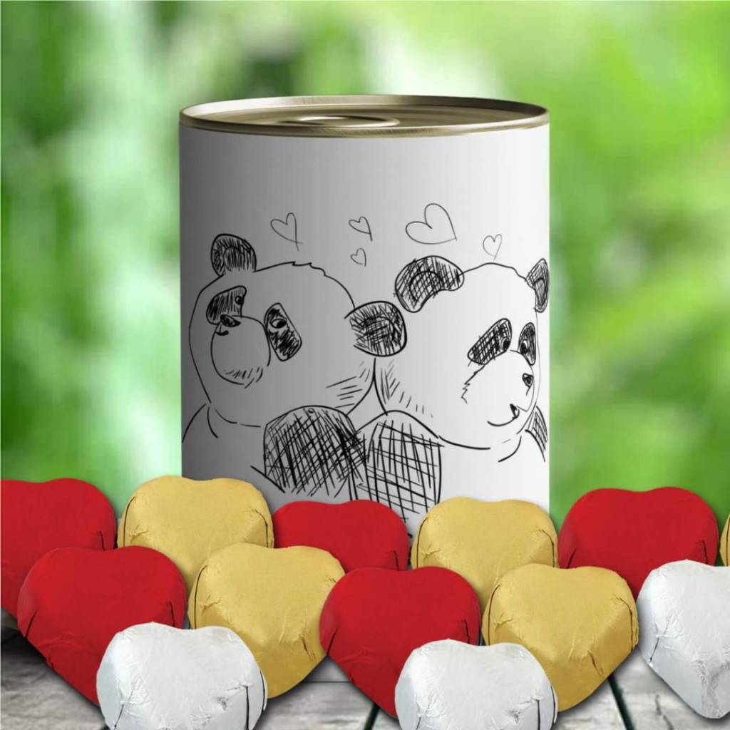 Aşık Pandalar Tasarımlı Mabel Çikolata Konservesi -33
