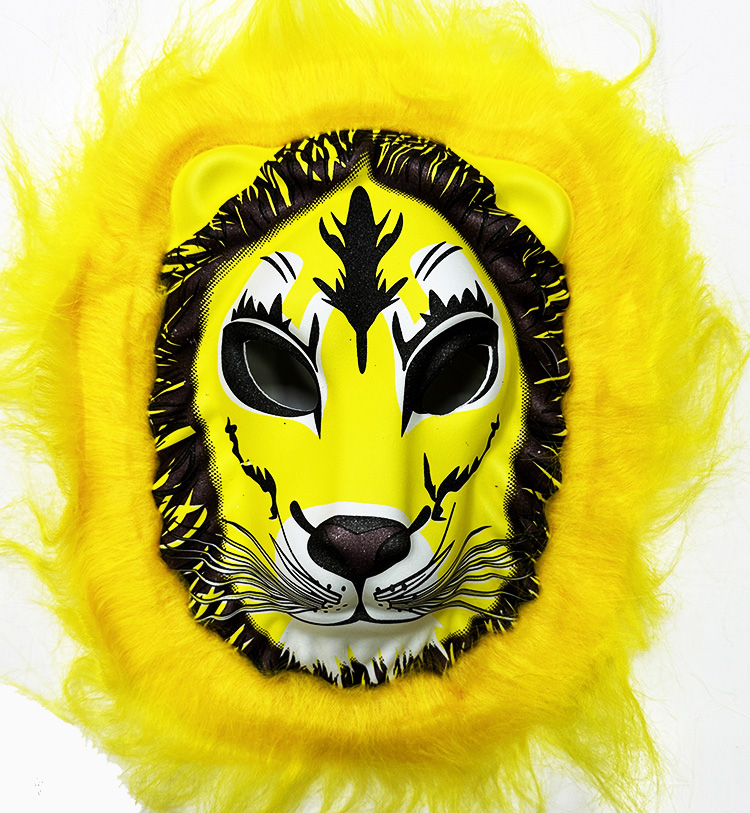 Aslan Maskesi - Kaplan Maskesi Shopzum Yetişkin Çocuk Uyumlu Sarı Yeleli Model 9