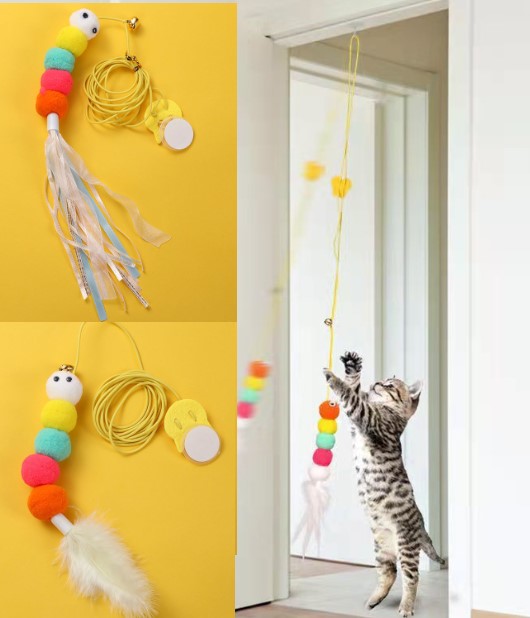 Elastik Kendinden Shopzum Yapışkanlı Kedi Oyun Oltası