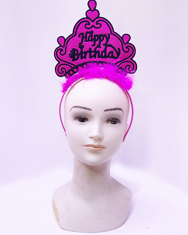 Shopzum Happy Birthday Neon Fuşya Renk Doğum Günü Tacı 24X15 Cm